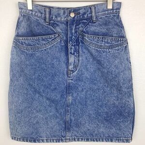 Vintage 1990s Skirt Womens Size 11 Denim High Waisted Nuovo Stonewash Ladies